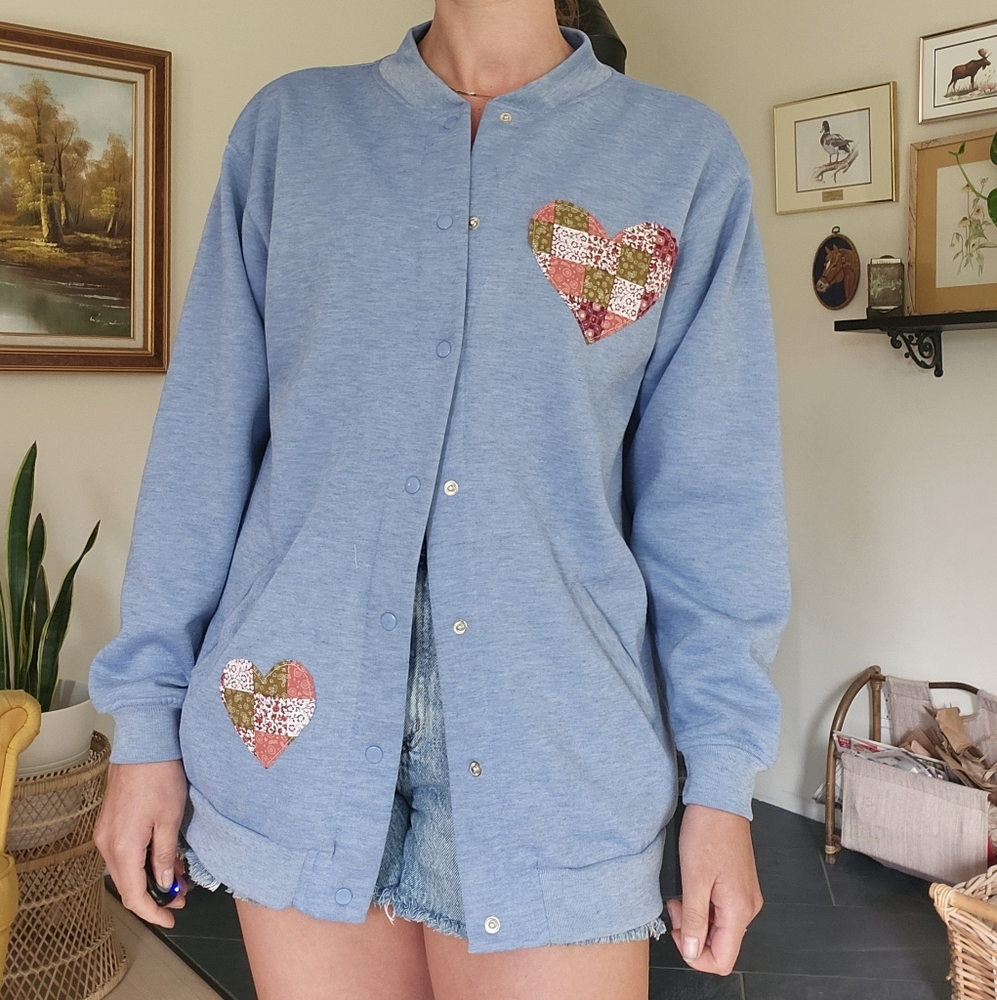 Reworked Patchwork Heart Y2K Cardigan - Picture 9 of 11